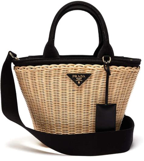 prada basket weave purse|prada wicker bucket bag.